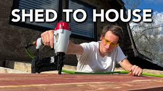 Finishing the Front Porch with Rough Sawn Red Cedar! | Abandoned Shed to Tiny House