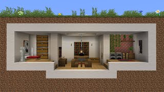 Minecraft - How to build a Modern Underground Base House 4
