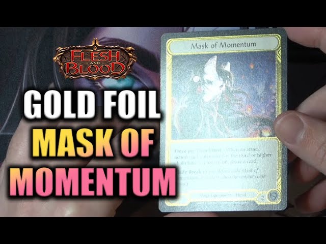 Gold Foil   Mask of Momentum - Extremely Rare Legendary Card FAB TCG