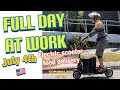 FULL DAY OF WORKING ELECTRIC SCOOTER DOORDASH FOOD DELIVERY