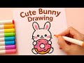 “Cute Bunny Donut Drawing 🐰🍩 | Easy Marker Art for Beginners”