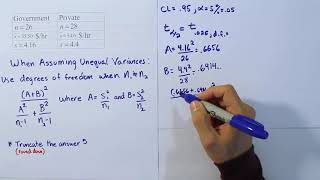 Two Sample t-Interval for the Difference between Two Means, Problem  1