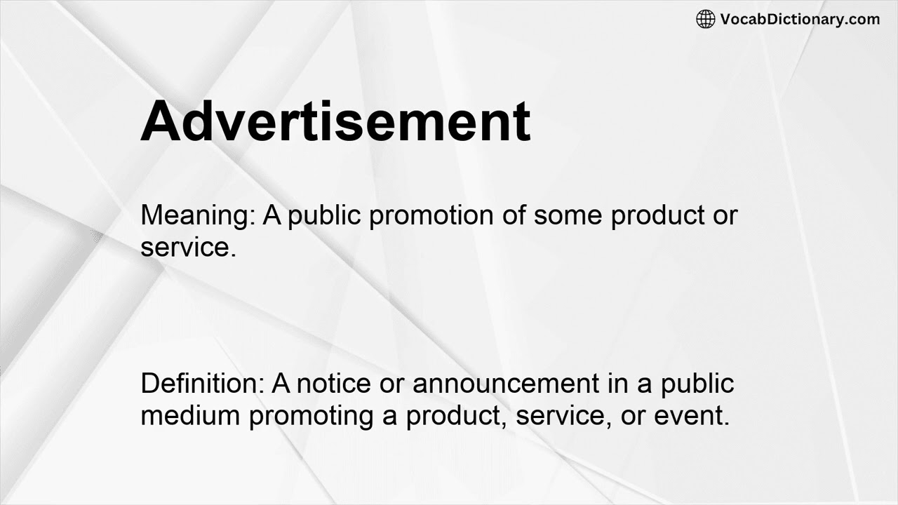 Advertisement Meaning