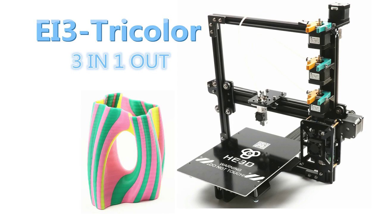 HE3D EI3 Tricolor 3D Printer 3 in 1 Out Multi Color 3D Printing - MaxresDefault