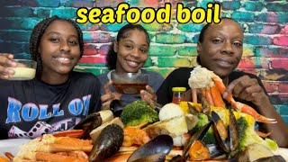 Seafood Boil | snowcrab legs, shrimp, mussels w/ Garlic Butter sauce | mukbang | eat with me | asmr