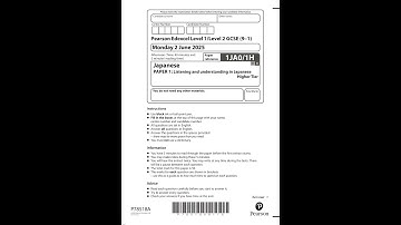 2025 Pearson EDEXCEL GCSE Japanese Paper 1 1ja0 1h Listening And Understanding