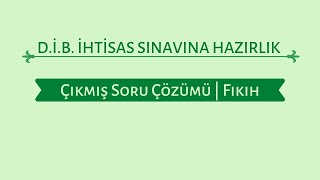 D İ B İhti̇sas Sinavina Hazirlik Fikih Sorulari Çözümü 3