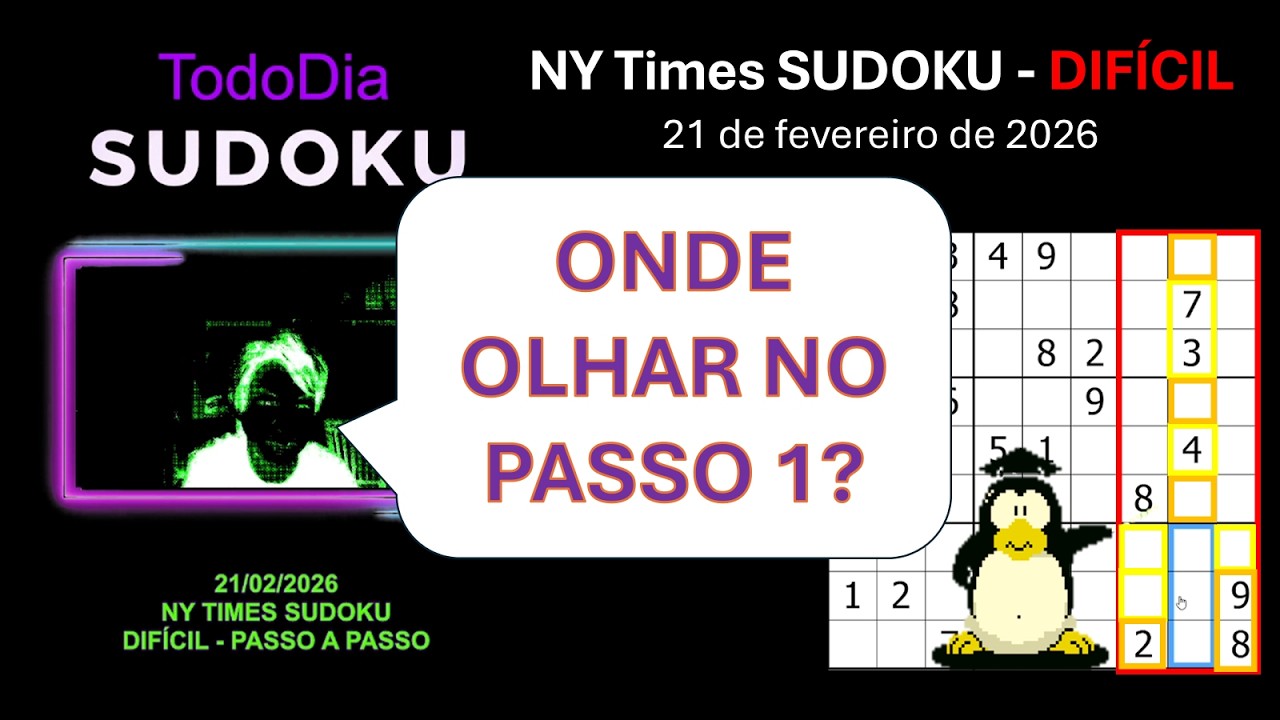TodoDiaSudoku - NY Times - Hard - 21/02/2026 - Passo-a-Passo