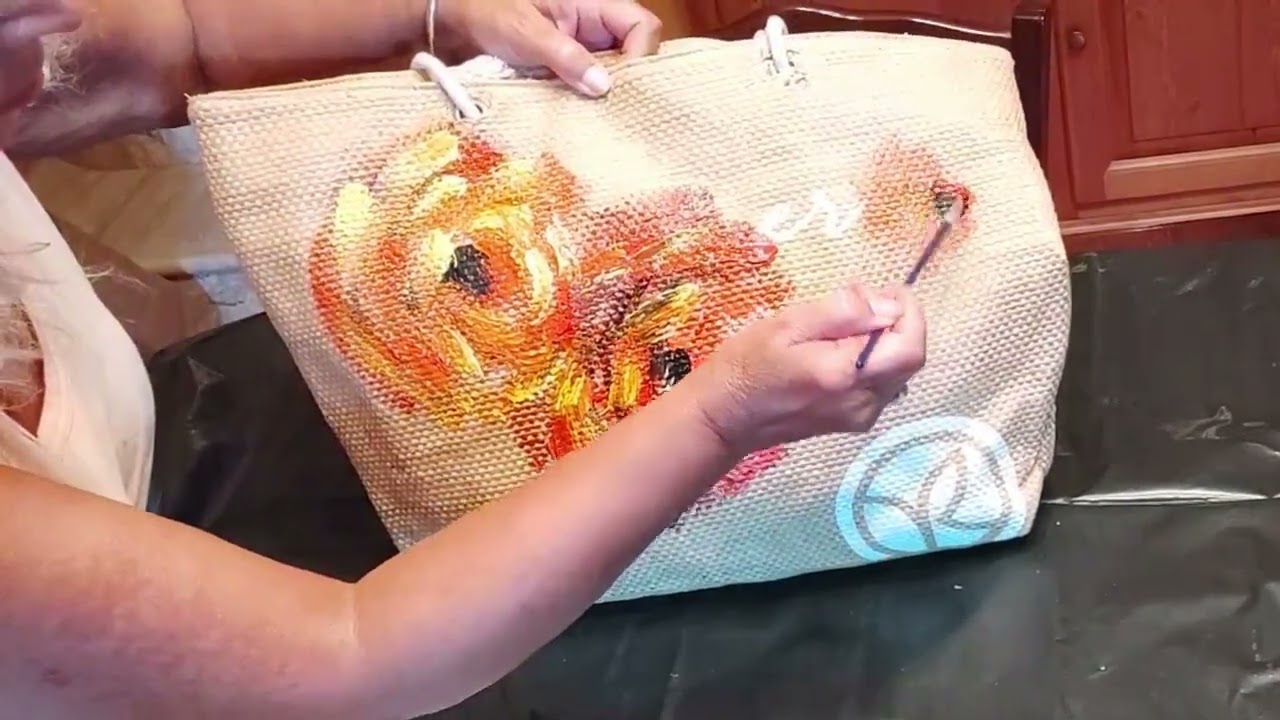 TAOZHUGONG Borsa per la spesa fai da te con Diamond Painting, con punti incrociati, 5D fai da te, bianco