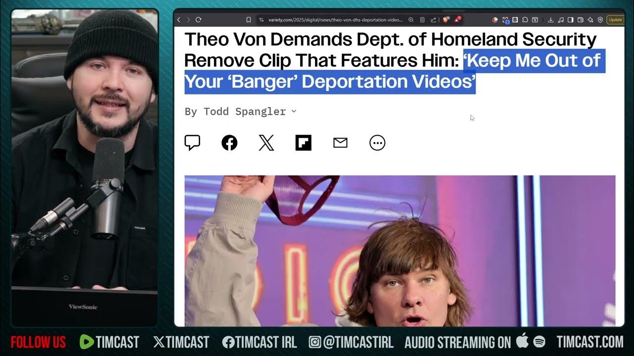 Theo Von Slams DHS For Using His Likeness In Meme Video On Deportation | Tim Pool