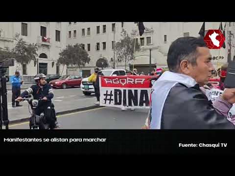 28 de julio: manifestantes se alistan para marchar en rechazo a Dina Boluarte