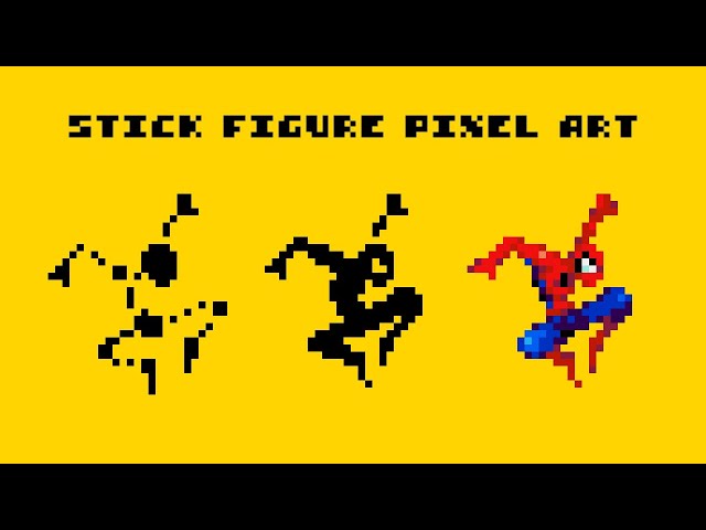 Glitching stickman pixel art