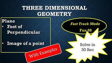 Fun 09: Foot of Perpendicular| Image of a Point| With Example| Solve in 30 Sec| In 3D