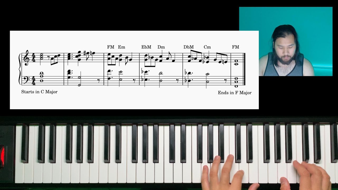 Piano Jazz Lesson under 10 Minutes Alternating Major/Minor Sevenths