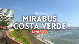 Панорамный АВТОБУС MIRABUS Коста-Верде | Мирафлорес Сан-Исидро  | Вождение Лимы Перу 4K