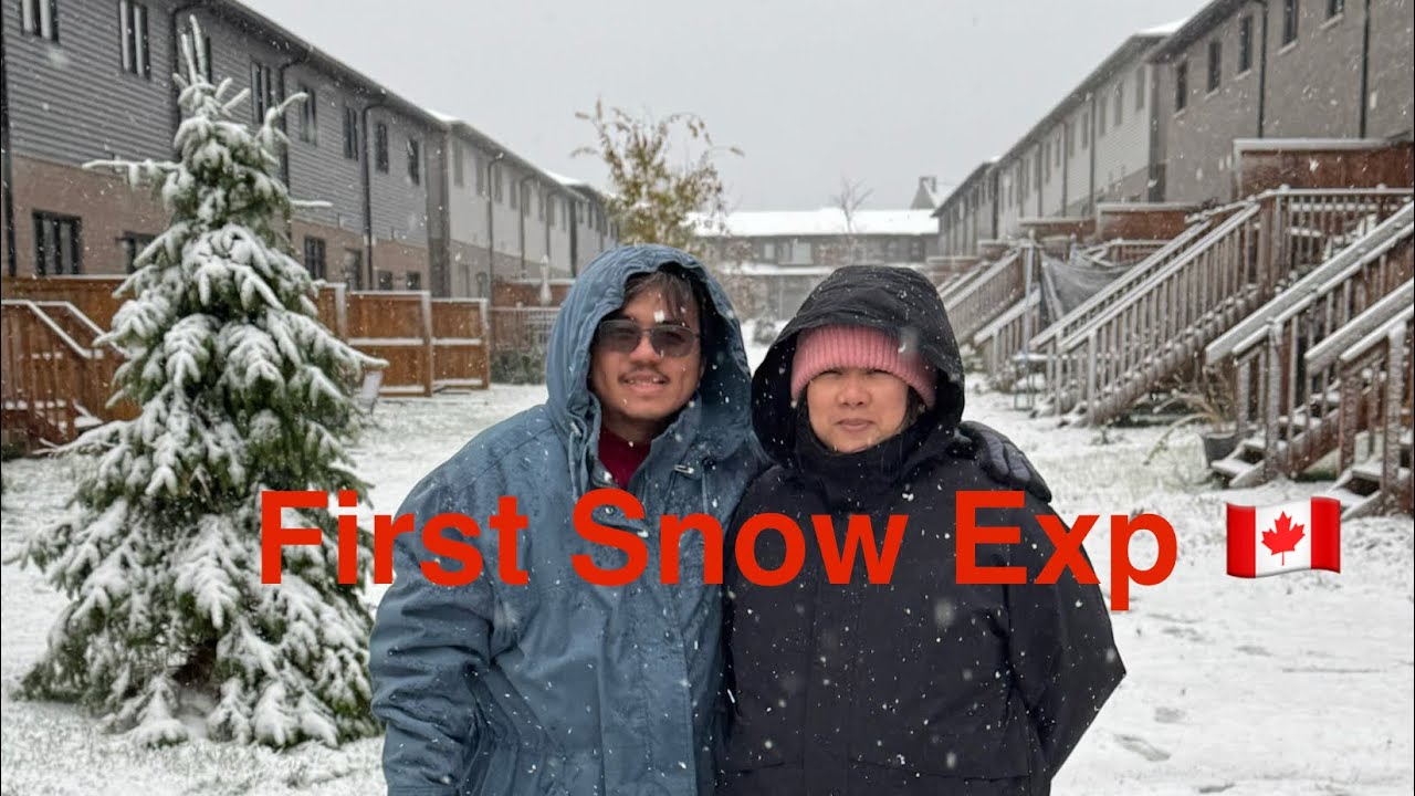 Our first snow experience 🇨🇦❄️ #canada #newcomerincanada 