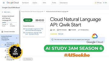Google Cloud AI Study Jam Season 6  | Cloud Natural Language API: Qwik Start | #AISeekho