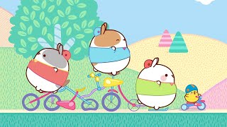 Bicycle Challenge with Molang | Funny Compilations For kids