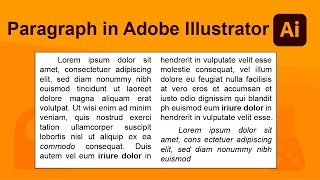 Paragraph in Adobe Illustrator