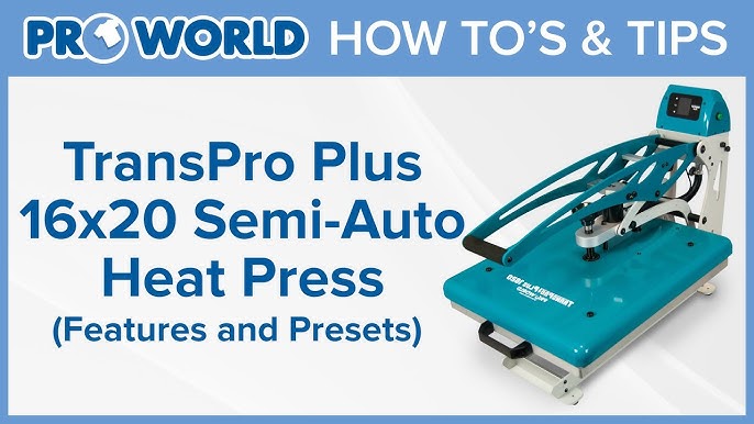  TRANSPRO Select Semi-Automatic Heat Press, 15x15 in. Heat Press  Machine, Clamshell Press for Sublimation, Heat Transfers, Heat Transfer  Vinyl, Fast Heat Up, Digital Temperature Control : Arts, Crafts & Sewing