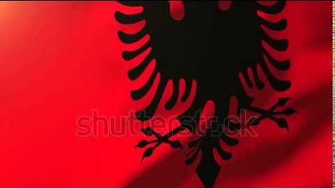 Albania flag waving in the wind. Looping sun rises style. Animation loop Stock video by
