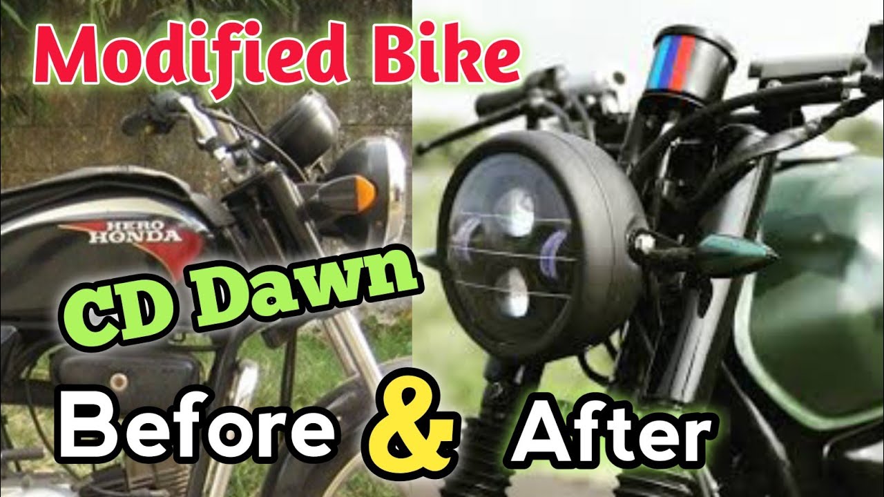 CD Dawn Hero Honda Bike Full Painting & Modification/Modified Sticker on Bike