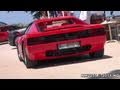 Decatted ferrari testarossa insane sound  redline revs and acceleration