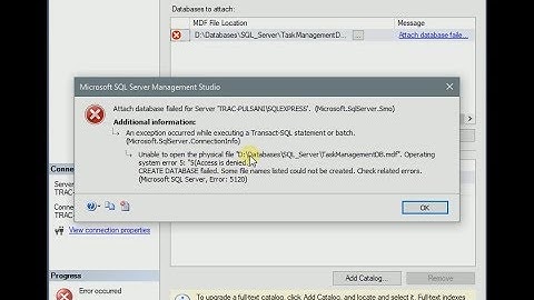 MS SQL Server - Attach database - Access denied error