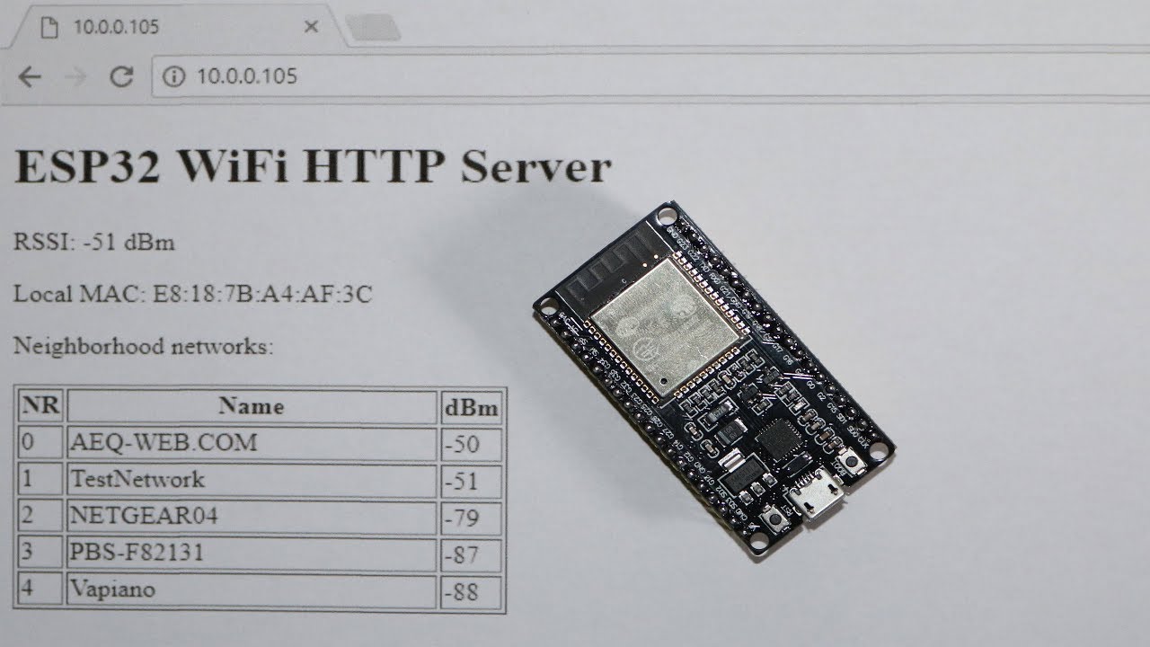 ESP32 WiFi HTTP Webserver mit WLAN Scanner - YouTube