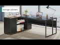 Tribesigns lshaped desk 71 inch executive desk with shelves  cabinetys0014