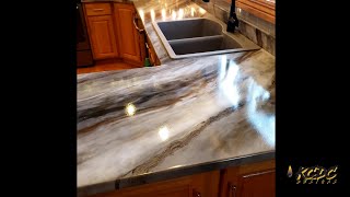 Watch how I create an Amazing Marble Countertop with Stone Coat Epoxy: A Tutorial by KCDC Designs