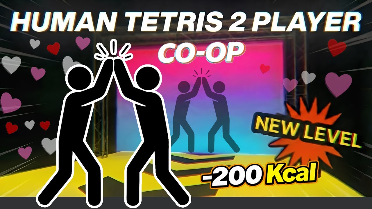 Human Tetris x 2 Player Co-op | -200 kcal | Immersive Interactive Warm-Up