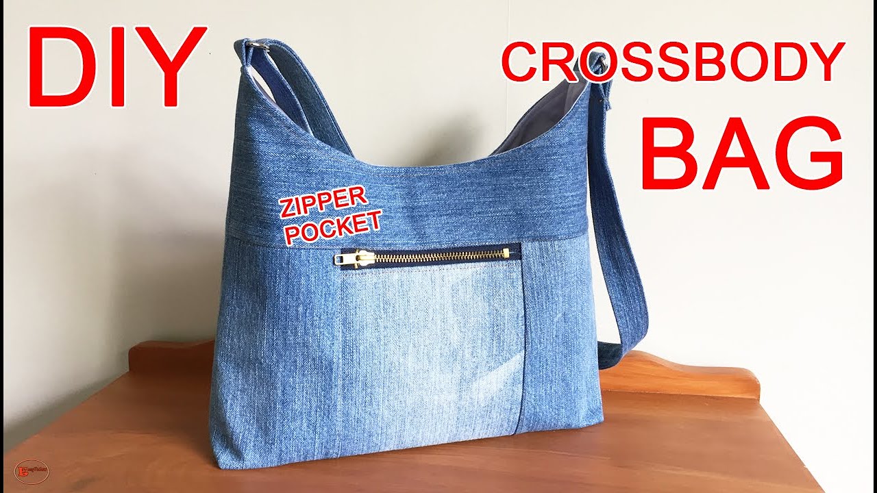 CROSSBODY BAG SEWING TUTORIAL | JEANS BAG FROM OLD JEANS | DIY BAG FROM ...