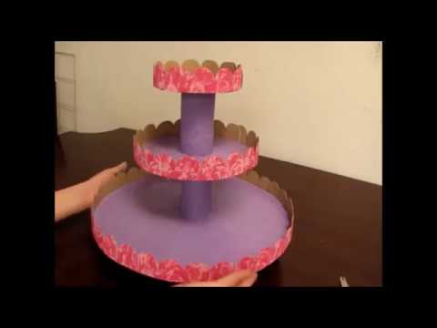 arbusto Pisoteando Pino Cómo hacer una BASE PARA CUPCAKES de CARTON 👶🎀(paso a paso) - Hola Paola  - YouTube