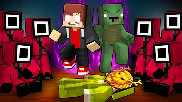 DARK JJ and DARK Mikey vs SQUID GAME - Maizen Minecraft Animation