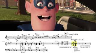 "Opening Sequence" - The Incredibles (Score Reduction & Analysis) chords