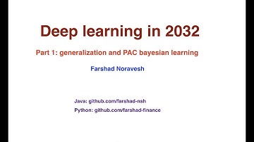 Part 1: generalization and PAC bayesian learning