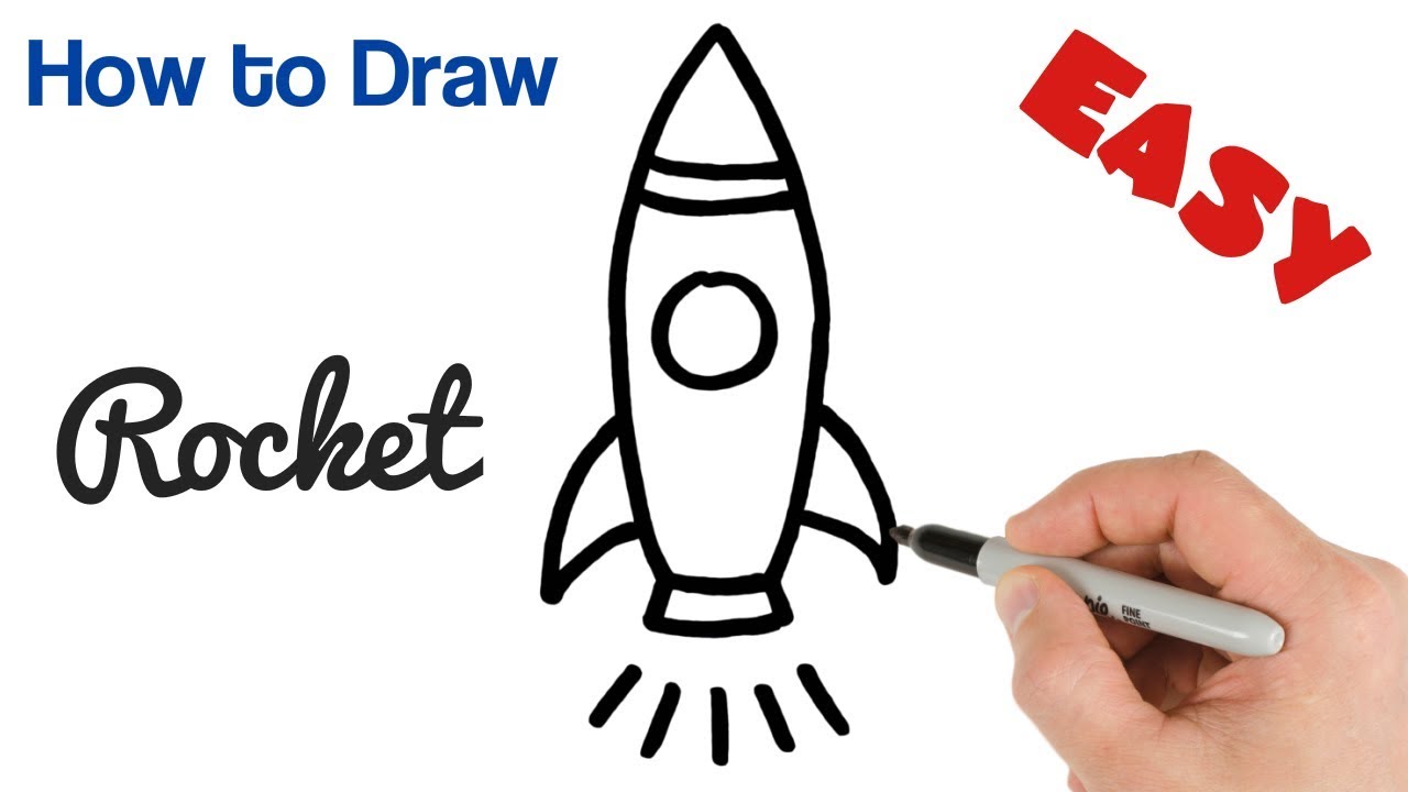 How To Draw A Rocket Cartoon Drawings For Kids Step By Step Super Easy