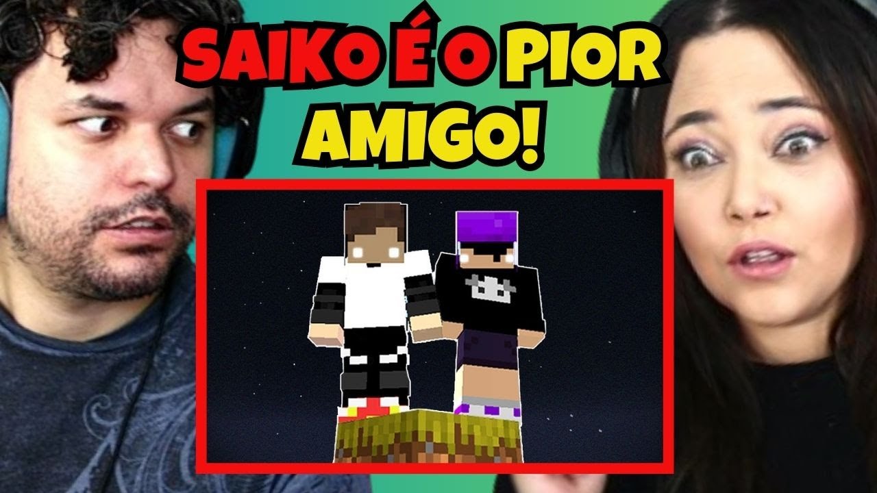 SAIKO TROLL minecraft UM BLOCO só que de TERROR  Ycro ‹ REACT ›