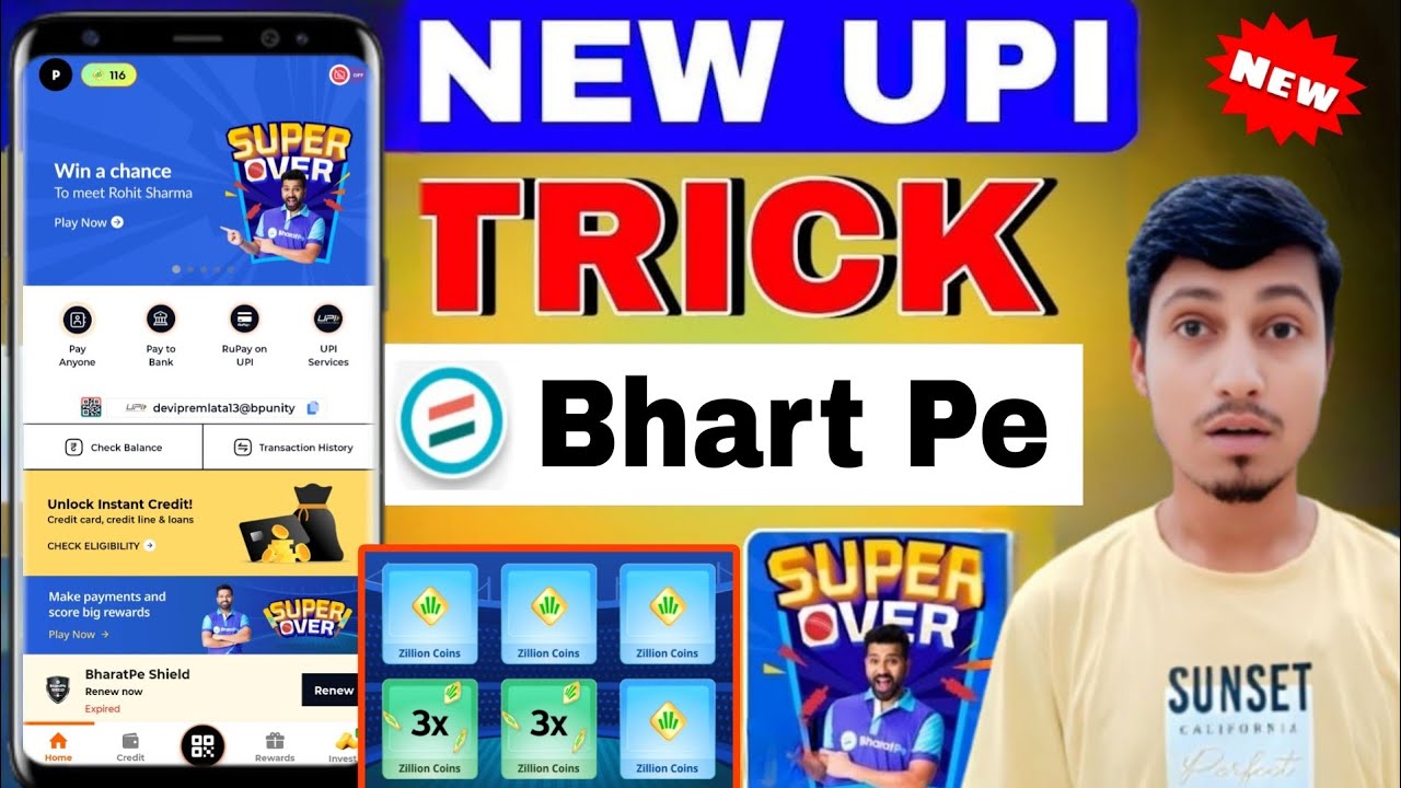 New UPI Cashback Offer 🔥 Bharatpe Super Over Offer Earn Upto 20X Zillion Coin In Every UPI Payment 