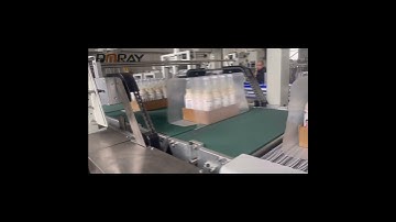 glass bottle beverage automatic half tray  cardboard with film wrapping machine #packagingmachine