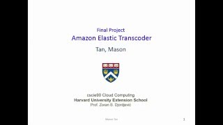 e90 Cloud Computing, HU: Amazon Elastic Transcoder Short Video