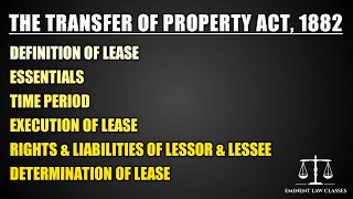 What is lease under Transfer of Property Act? | How lease is determined? | section 105 to 117