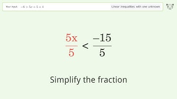 Solving Linear Inequalities: -6 is Greater Than 5x+5+4