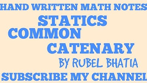 COMMON CATENARY / STATICS / MECHANICS / B.Sc. MATHS/ SOLUTIONS