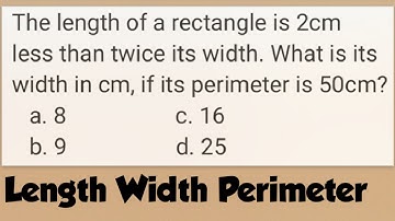 Length of a rectangle is 2cm less than twice its width. What is its width if its perimeter is 50cm?