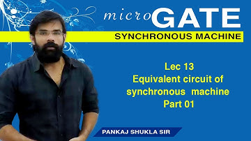 Lec 13 I Equivalent Circuit of Synchronous Machine I Part 01 I Microgate 2020 I Synchronous machine