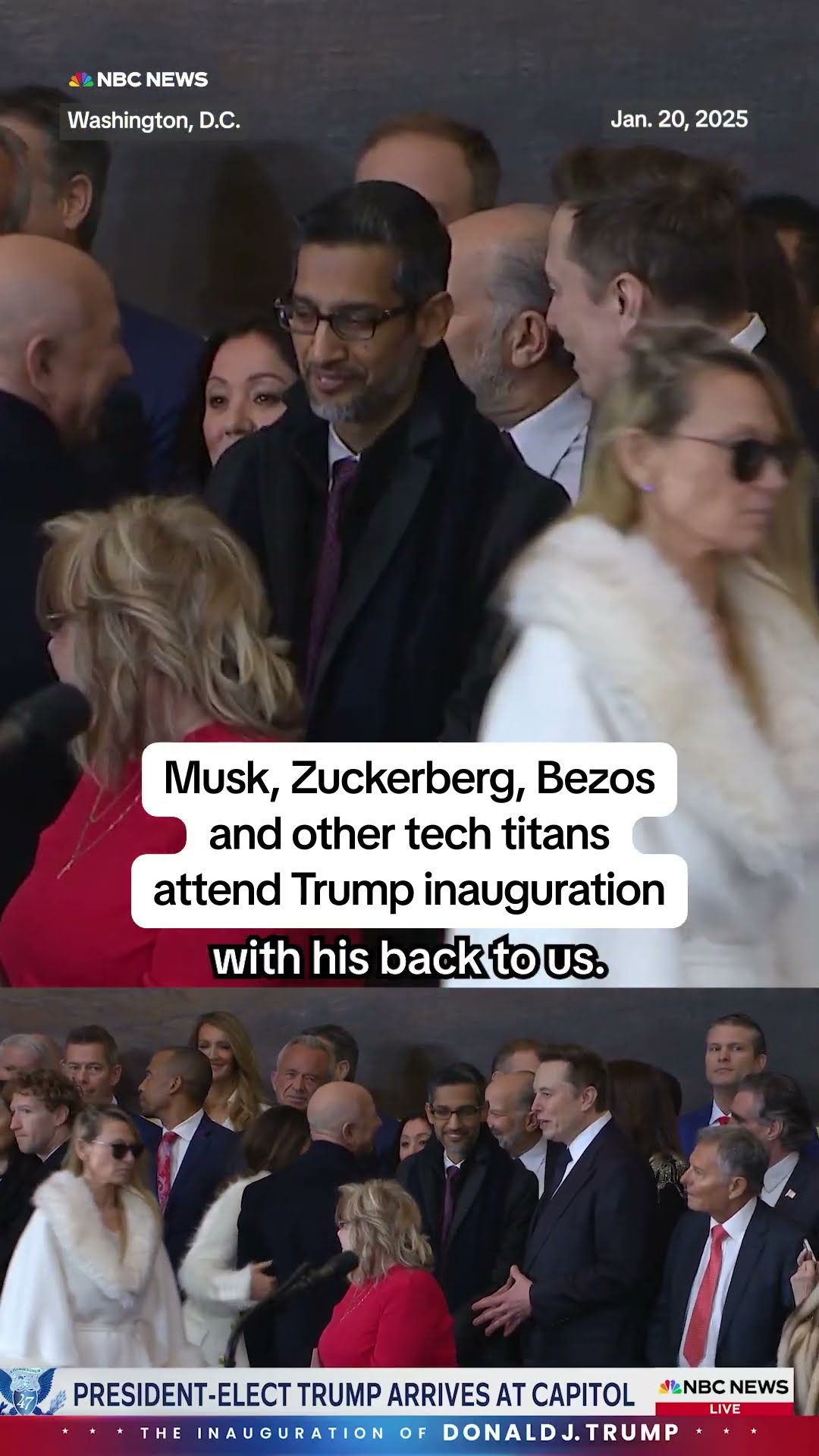 Musk, Zuckerberg, Bezos and other tech titans attend Trump inauguration