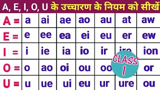 English पढ़ना - लिखना कैसे सीखें | A, E, I, O, U का उच्चारण क्या होता है ? | English Prouncation