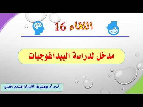 اللقاء 16 مدخل لدراسة البيداغوجيات